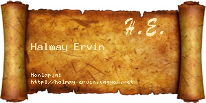 Halmay Ervin névjegykártya