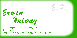 ervin halmay business card